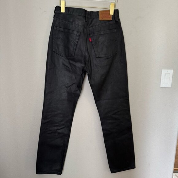 Levi’s 501 Wax Coated Straight Leg 💯% cotton Posh Party Black Women’s size 27 - Picture 5 of 15